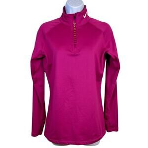 Nike Womens Pink Livestrong Dri-Fit Long-Sleeve Quarter-Zip Pullover Top, L